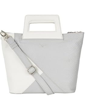 Voi Kurzgrifftasche HIRSCH-Prägung 21895 Rindleder Damen: Farbe: Platin/Weiss