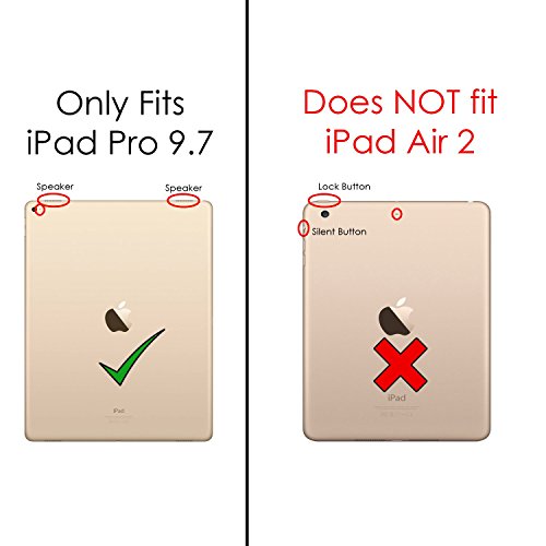 Forefront Cases® Apple iPad Pro 9.7 A1673 (Veröffentlicht März 2016) Origami Hülle Schutzhülle Tasche Smart Case Cover Stand – Rundum-Geräteschutz und intelligente Auto Schlaf / Wach Funktion inkl. Eingabestift und Displayschutz - 4