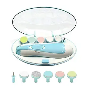 HEXAMART Baby Nail Trimmer, Upgraded Safe Electric Baby Nail Clipper, Baby Nail File with LED Light for Newborn Toddler & Kids Toes and Fingernails - Care, Polish & Trim (Blue)