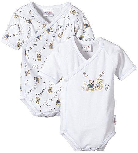 Julius Hüpeden Baby Girls Bärenfreunde Bodysuit, Multicoloured (Weiss 10), 0-3 Months (Herstellergröße: 50)