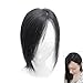 Remeehi 10" Real Human Hair Top Pieces Clip in Toppers for Thinning Hair Natural Black