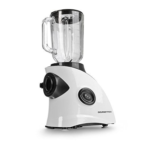 gourmetmaxx 09899 mechanischer Fleischwolf Küchenprofi mit Mix-Aufsatz 2-in-1| 450 W | Edelstahl | Mixer, weiß - 2