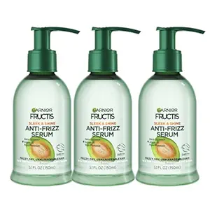 Garnier Fructis Sleek and Shine Anti-Frizz Serum for Frizzy, Dry, Unmanageable Hair, 5.1 Ounce (3 Count)