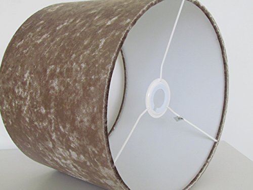 Handmade Champagne Crushed Velvet Fabric Drum Lampshade Lightshade