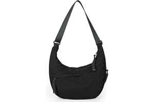AndThere Crescent Bag for Women Crossbody Bag Nylon Half Moon Bag Crescent Shoulder Bag Dumpling Bag Large Capacity Side Bag Multi Pockets Slouch Bag Waterproof Cross Body Bag