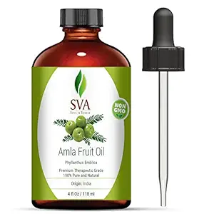 Amla Fruit oil 4 oz(118 ml) 100% pure Therapeutic Grade by SVA ORGANICS - For Rejuvenating Scalp and Hair