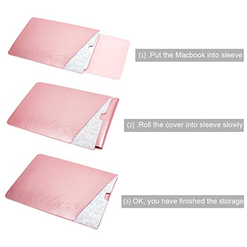 WALNEW 13 MacBook Pro 13 Zoll  A1706 A1708  Ver  ffentlicht in 2016 2017  Schutzh  lle  H  lle Sleeve Case  Cover  mit Zwei-Taschen-Design mit Gesch  