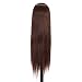 Hairginkgo 26"- 28" Cosmetology Mannequin Manikin Synthetic Fiber Training Head Doll Head with Clamp (Dark Brown)