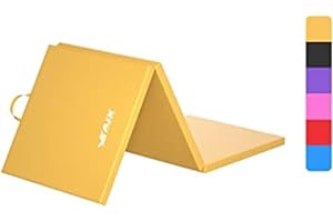 AJX PUSH THE LIMITS AJX Tri Folding Yoga Mat | Non-Slip Eva Foam, Pink/Blue/Black/Purple/Yellow | Gymnastics Tumbling Mat