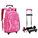Produktbild DYYTRm Rollendes Rucksack Wheeled Koffer-Kinder Unisex Schule Reisen Nylon Wasserschutz Detachable Trolley Bag 6 Räder