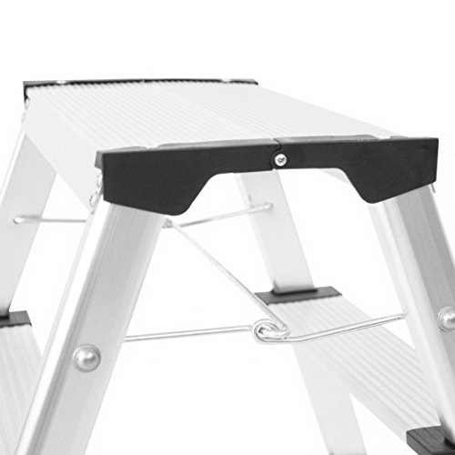 Trittleiter Alu Klapptritt Spreizsicherung 3 Stufen bis 150 kg 40 x 35 x 46 cm - 3