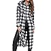 Produktbild Cramberdy Damen Langarm Shirt Mantel Jacke, Mantel Damen Herbst, Damenbekleidung Shirt Top Gitter Lange Ärmel Ausschnitt Freizeit Hemd mit Knöpfen, Frauen Loose Lange Ärmel Freizeit Mantel