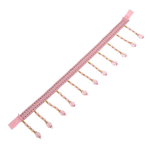 2x Vorhang Raffhalter Kristall Perlenkette Set für Raum Fenster Deko – one size, Rosa - 5