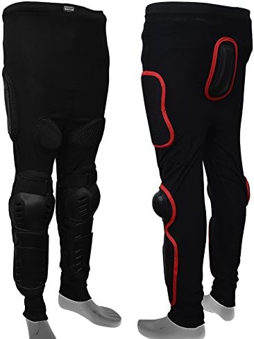 AQWA Body Armour Skiing Skating Snowboards Motocross Motorcycle Protection Trousers (Black, Large)