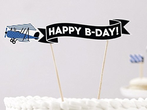 FesteFeiern Kinder-Geburtstagsdeko erster (1.) Geburtstag für Jungen 8 Teile im Set, verschiedene Blautöne - 8