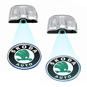 Ateen Ghost Shadow Light Compatible For Skoda Cars | Door Welcome Light | Car Logo LED | Door Projector LED