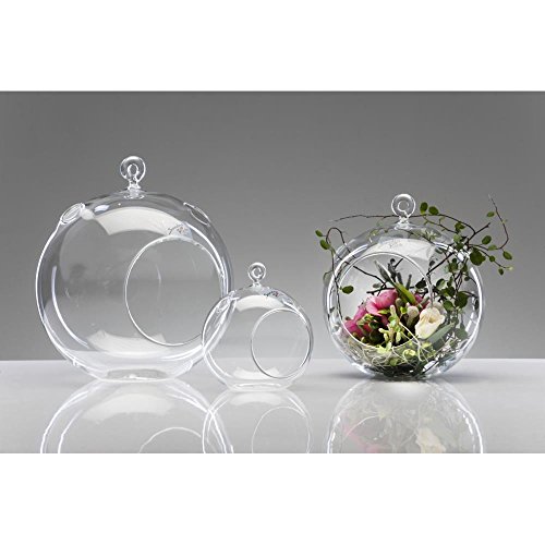 Glaskugel mit Öffnung, Hängevase KUGEL Glas klar H. 16,5cm Sandra Rich - 2