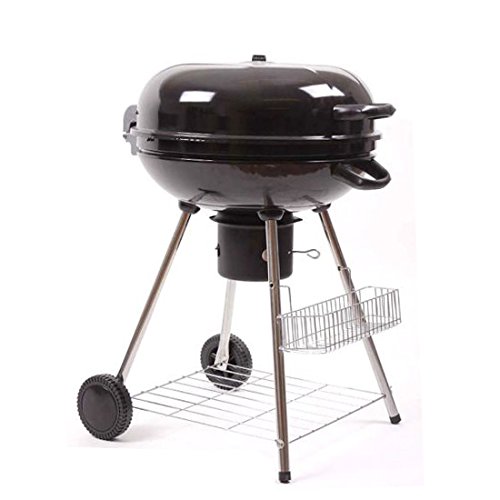 XXL Kugelgrill 57cm Durchmesser Holzkohle-Grill Smoker Standgrill mit Deckel – große Grillfläche in schwarz - 3