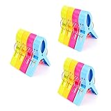 Jumbo Größe und Große Dimension: 12x9x2 cm (Öffnung 8 cm). Starke Kiefer und Federn sorgen für eine starke Haltekraft, die Ihre Handtücher und Kleidung an einem windigen Tag wegbläst.