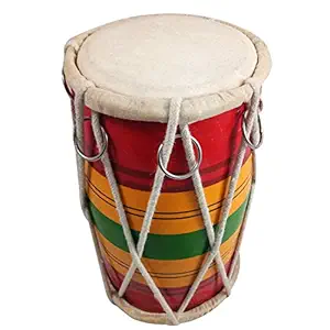 Multi-Colored Wooden Baby Dholak for Kids by Salablez