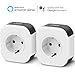 Produktbild Wlan Steckdose Yuanguo Alexa Steckdose Smart Funksteckdose mit APP Fernsteuerung, Smart Steckdose kompatibel mit Alexa, Google Home und IFTTT, Timing Funktion (2 pack square)
