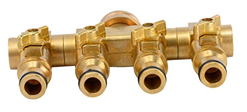 UPP® Wasserverteiler 4 Wege für 1/2″ und 3/4″ Anschlüsse / Wasserhahn Anschluss / Wasserhahnadapter / Schlauchanschluss / Wasseranschluss / Schlauchverteiler / Mehrfach - 3