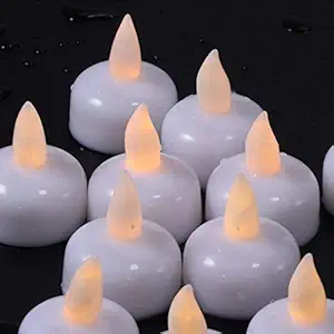 KLIP 2 DEAL Waterproof LED Floating Flikering Tealight/Tea Candles Water Sensor Diya - Pack of 5 | Perfect for Home Decoration, Birthday, Parties, Dinner, Wedding, Bar and Restaurant