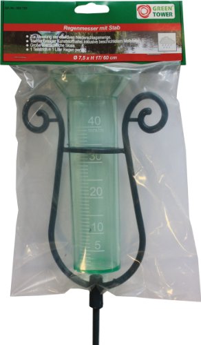 Green Tower Regenmesser-585755, grün, 15 x 15 x 30 cm, 140400