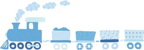 Suncrest Steam Train Boys Wall Stickers (Baby Blue)