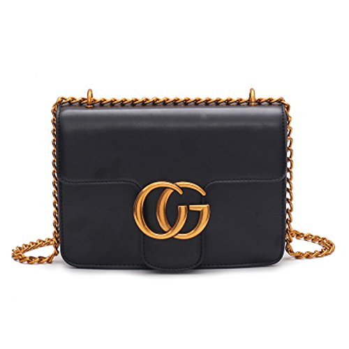 Preisvergleich Produktbild liyuan Kettenpaket Einfacher Kleiner Quadratischer Beutel Kurierbeutel Retro- Schulterbeutel,BlackTrumpet-OneSize