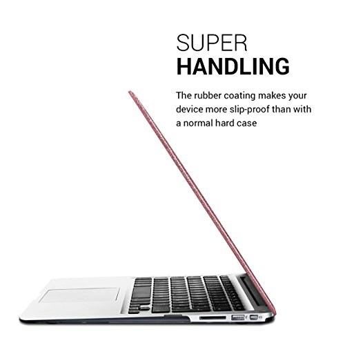 kwmobile Hardcase Laptop Hülle für Apple MacBook Air 13″ (ab Mitte 2011) – Glitzer Design Rosegold dünne gummierte Schutzhülle Cover Case Tasche - 3