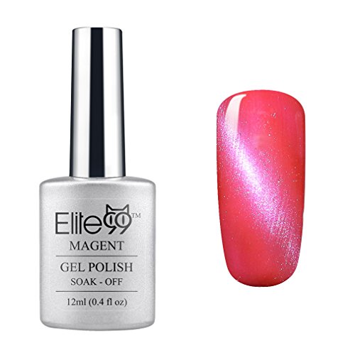 Elite99 Magnetic Cat Eye Color 3D Gel Nail Polish Soak Off UV LED 12ml Rose Pink with White Eye (9926)