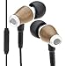 Price comparison product image GOgroove Durable Earbud Earphones Headphones w/ In-Line Microphone for Handsfree Calling - Compatible w/ Apple iPhone, Samsung Galaxy Edge, Motorola, Google Pixel Phone, Tablets, Laptops & More - Wood