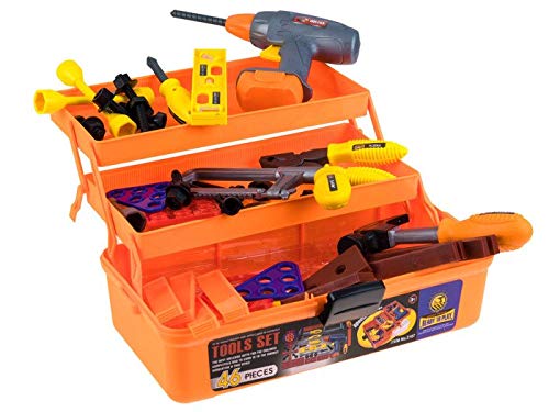Preisvergleich Produktbild BSD Kinder Rollenspiel - Groß Spielwerkzeug Set mit Werkzeugkasten - 46 Teile