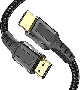 INICIO 8K HDMI 2.1 Cable [ 6.6ft / 2m, Zinc Alloy Shell ] 8K@60Hz 4K@120Hz Ultra HD 48Gbps Bandwidth; 3D; 4320P; 2160P; 1080P; Ethernet; Enhanced Audio Return eARC for UHD TV; Monitor; PS4; PS3; PC