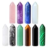 Xiannvxi 10 Pcs Healing Crystals Stones Set Crystal Wand Bulk Chakra Gemstones Hexagonal Pointed Palm Reiki Crystal Stones For Energy Meditation Balancing Therapy