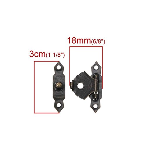 5 x Schloss für Boxen uvm., 30 mm x 18 mm, antikbronze - 2