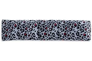 UMOI Öko Coussin de noyaux de cerises pour relaxation et bien-être | Housse en polaire amovible rose léopard | 350 g | 42 x 12 cm (Pink Leopard)