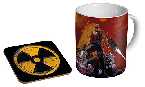 Preisvergleich Produktbild Duke Nukem Keramik-Kaffeetasse + Untersetzer Geschenkset