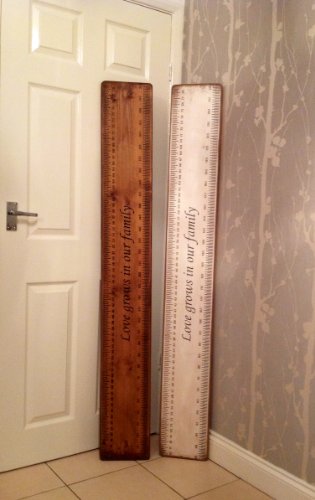 Handmade Shabby Chic Solid Wood Heigh Chart, Family Height Chart with Sentiment by Vintage Product Designer Austin Sloan