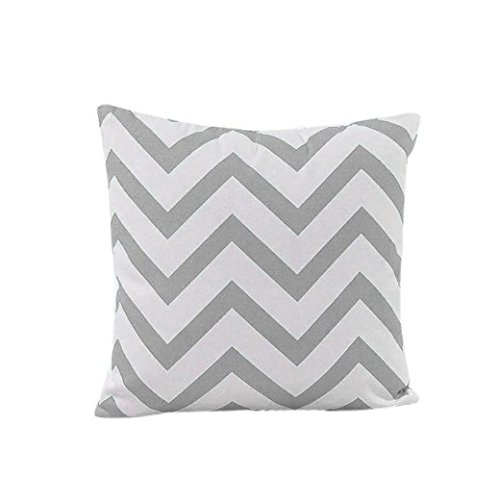 Sunnywill Home Auto Bett Sofa dekorative Wellenmuster Fall Kissen Kissenbezug (Gray) - 2