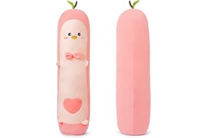 SNOWOLF Avocado Kuscheltier Lange Kissen Große Squishy Plüsch Spielzeug Weiche Kawaii Stuff Kuscheltier Entzückende Umarmungskissen für Kinder (100cm, Rosa)