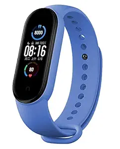 Rambot M5 Smart Band Fitness Watch Heart Rate, Activity Tracker, Calorie Counter, Blood Pressure-Blue Strap
