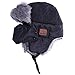 Price comparison product image H HILABEE Extra-Thick Soft Plush Outdoor Sports Bluetooth Music Speaker Hat Winter Trapper Trooper Hunting Ear Flap Hat, Built-in Mic - black