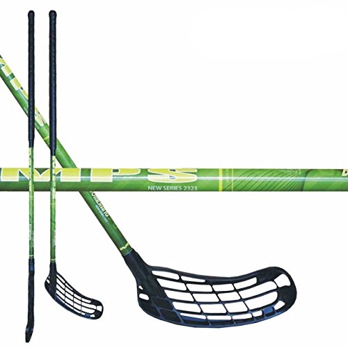 onlyXbike Floor Uni Ball Racket Hockey Sticks Floor Ball Uni MPS Boomerang, Grün - linksausleger