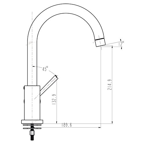 Spültischarmatur Wasserhahn Küche Spülbecken Spültisch Armatur Edelstahl Finish, matt gebürstet Küchenarmaturen Waschtischarmatur Waschbecken Einhebelmischer - 3