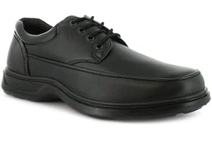 Comfisole Freddy Mens Smart Shoes - Everyday Black School Shoe & Work Shoe with Lace-Up Fastening. Comfy Casual Lightweight Wide Fit Shoes for Men UK