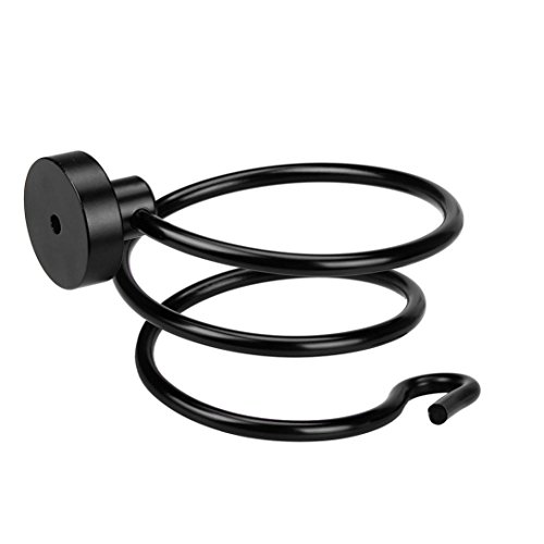 Haartrockner Wandhalter Clode® Aluminium Spiral Fönhalterung Fönhalter Haartrockner Wandhalter Halter Stehen (Schwarz) - 3