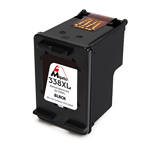 Mipelo Wiederaufbereitet HP 338 343 Hohe Ergiebigkeit Tintenpatronen (2 Schwarz) Kompatibel für HP Officejet 100 150 H470 7210, HP Deskjet 6620 6628, HP Photosmart 7850 8150 Drucker - 2