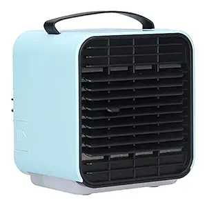 Mini Space Cooler, Adjustable Cooling Desk Fan Low Noise High Rotation Speed 3 Speed Wind Speed for Dorm for Home Office(Blue)